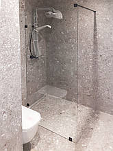 Перегородка для душу 800х2000 з чорною фурнітурою