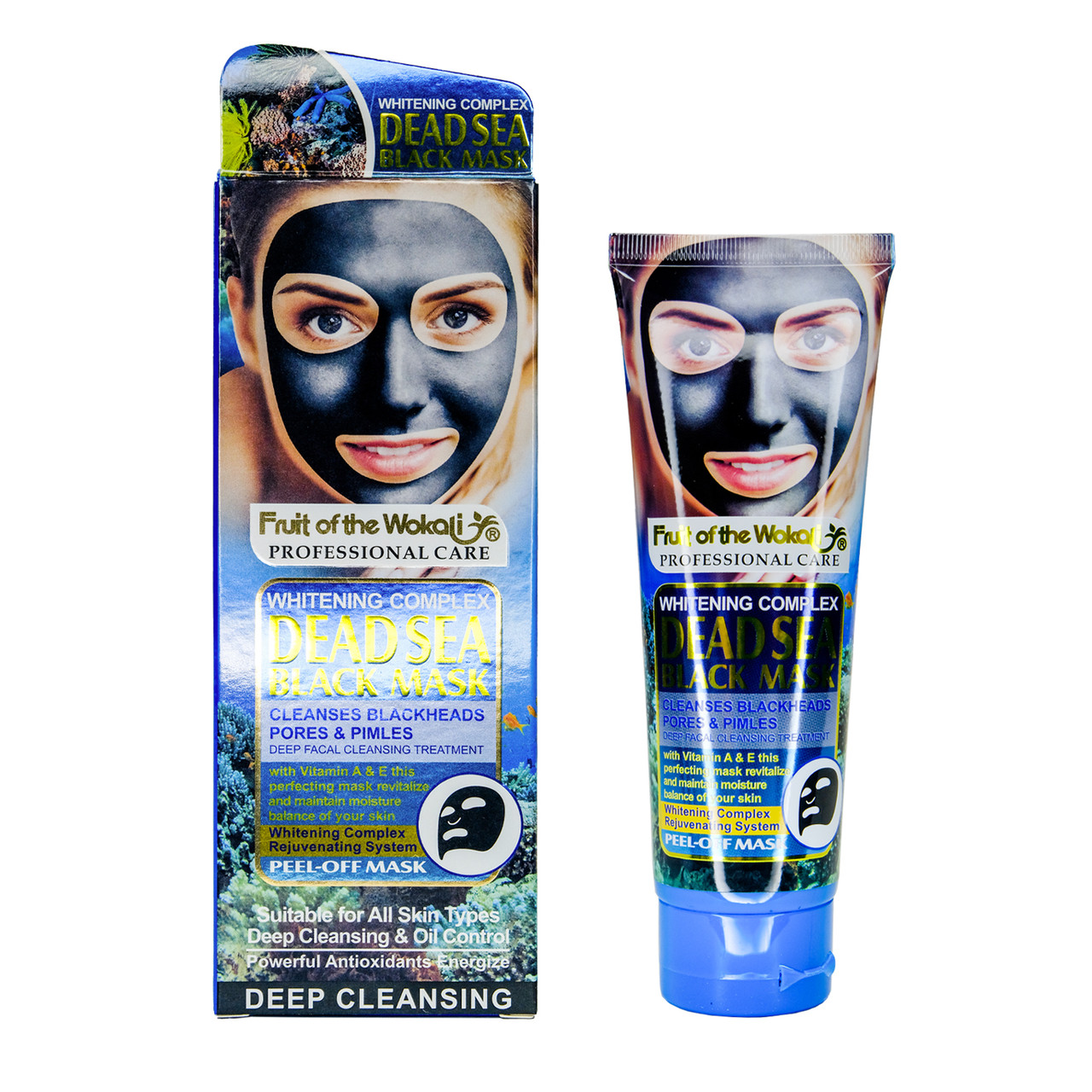 Маска пленка для лица Wokali Dead Sea Black Mask c водорослями WKL534 130 мл - фото 1 - id-p1474150639