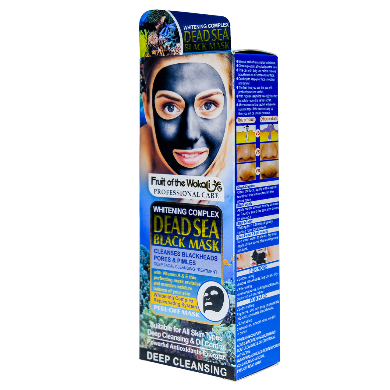 Маска пленка для лица Wokali Dead Sea Black Mask c водорослями WKL534 130 мл - фото 5 - id-p1474150639