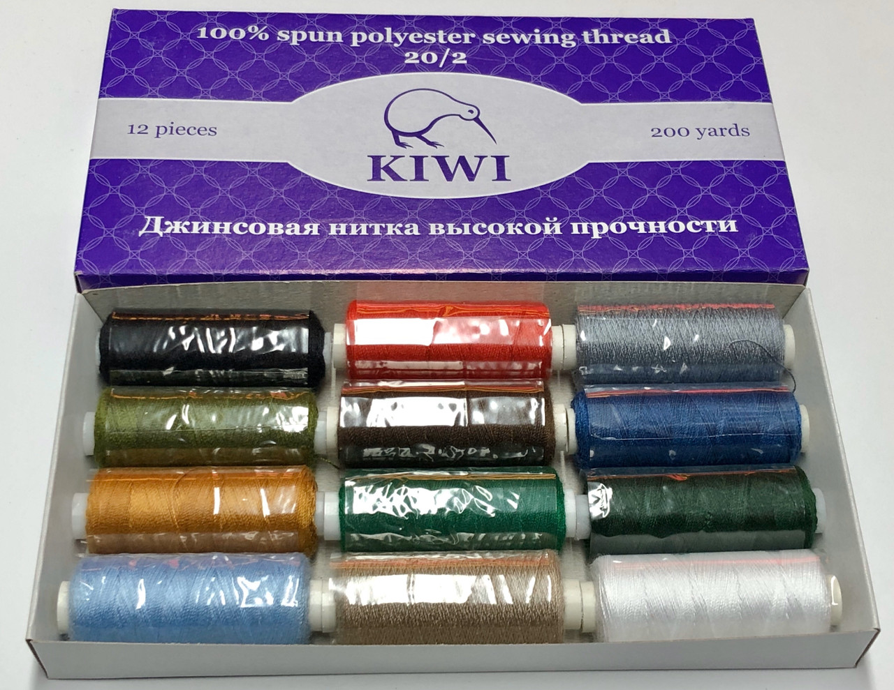 Нитки швейні "Kiwi" 20/2 асорті