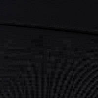 Рогожка костюмная стрейч с вискозой черная в рельефную клетку, ш.130 (14149.003)