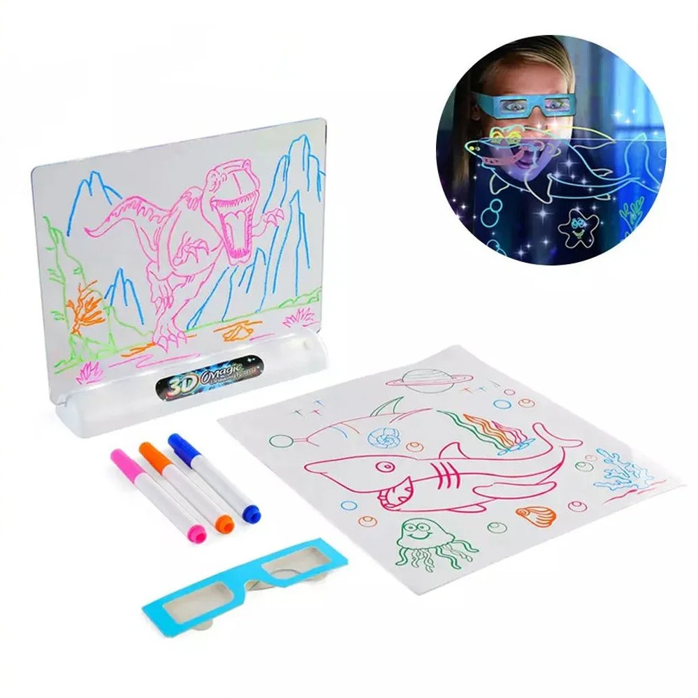Дошка для малювання з ефектом 3D Magic Drawing Board Планшет для дітей 3д Набір для дитячої творчості