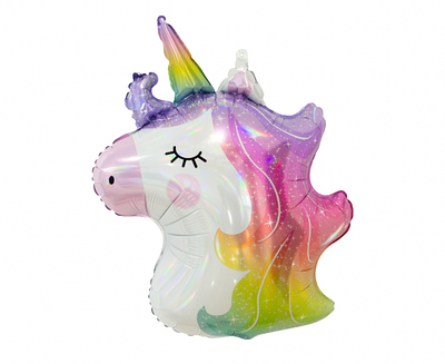 God Unicorn foil balloon (head) glossy, 75cm. Велика фольгована куля єдинорога голова - В УП