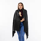 Теплий вовняний шарф 190х70см Чорний, фото 2