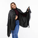 Теплий вовняний шарф 190х70см Чорний, фото 3