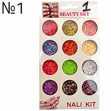 Набір декор-прикраси для дизайну нігтів Beauty Sky Nail Art, 12 шт./уп. №1