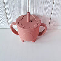 Поїльник-непроливайка з ручками силіконовий пінгвін 200 мл, фото 3