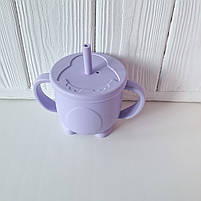 Поїльник-непроливайка з ручками силіконовий пінгвін 200 мл, фото 6