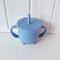 Поїльник-непроливайка з ручками силіконовий пінгвін 200 мл, фото 7