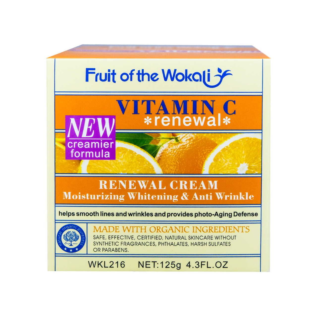 Крем для обличчя і тіла Wokali Vtitamin C Renewal Moisturising Cream Whitening & Anti Wrinkle WKL216 125 г, фото 1