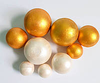 Набір "Кулі шоколадні преміум" Золото/Біла перлина (9 куль)