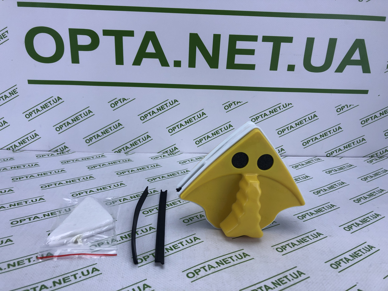 Магнітна щітка трикутник для миття вікон (Жовтий), фото 1