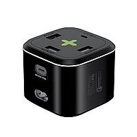 Мережевий зарядний пристрій Promate PowerCube-PD80 Вт, 2хUSB-C + 3xUSB-A Black (powercube-pd80.black)