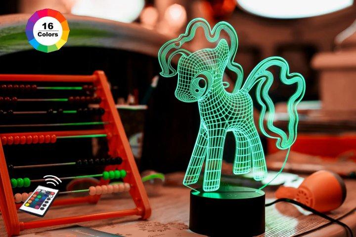 3D-нічник "My Little Pony" (УВАЧНЕ ЗОБРАЖЕННЯ) + пульт ДК + мережевий адаптер +батарейки (3ААА)  3DTOYSLAMP, фото 1