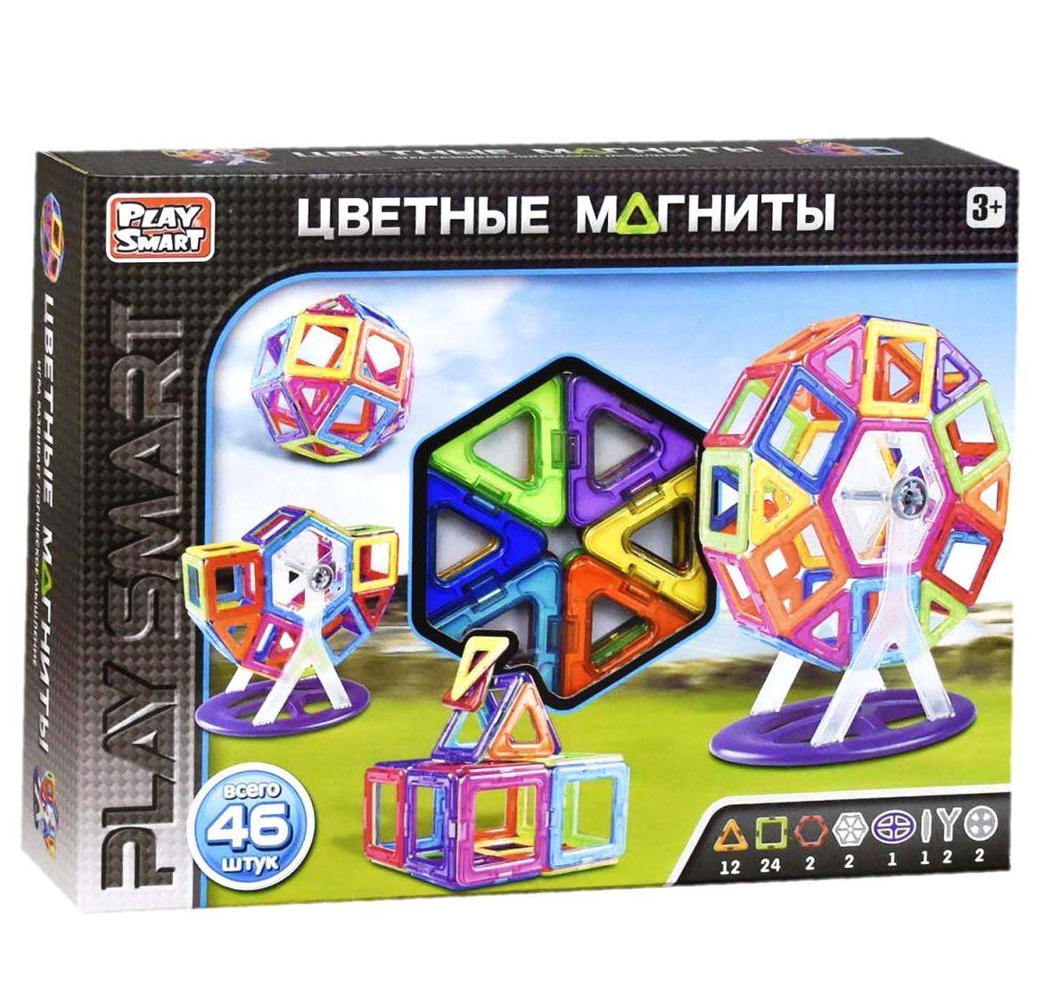 Магнітний конструктор Кольорові магніти 46 деталей Play Smart 2430