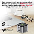 Мережевий зарядний пристрій Promate PowerCube-PD80 Вт, 2хUSB-C + 3xUSB-A Grey (powercube-pd80.grey), фото 2