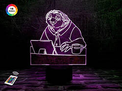 3D нічник "Блискавець" (ВОЛІЧНЕ ЗОБРАЖЕННЯ) + пульт ДК + мережевий адаптер + батарейки (3ААА) 3DTOYSLAMP