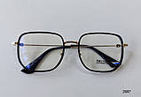 Комп'ютерні окуляри чорні з золотими дужками Модель 2887, фото 3