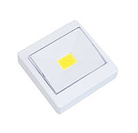 Светодиодный LED светильник-кнопка на магните и липучке Белый, светодиодная подсветка-лампа на батарейках (ТОП