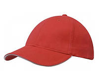 Бейсболка Brushed Cotton Cap with Trim Красный