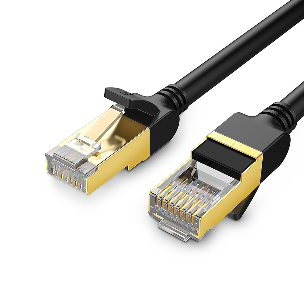 Мережевий кабель Ethernet патч-корд Ugreen Cat7 F/FTP 10Gb Lan Cable 3м (чорний) NW107