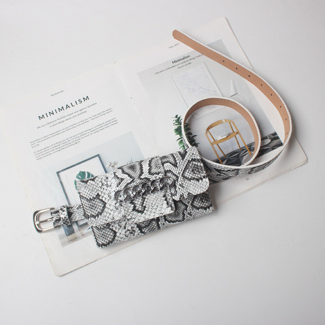 Поясна Сумка з анімалістичним принтом Біла, фото 1