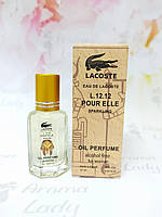 Оригинальные масляные духи женские Lacoste Eau De L.12.12 Pour Elle Sparkling (Лакоста Пур Эль) 12 мл