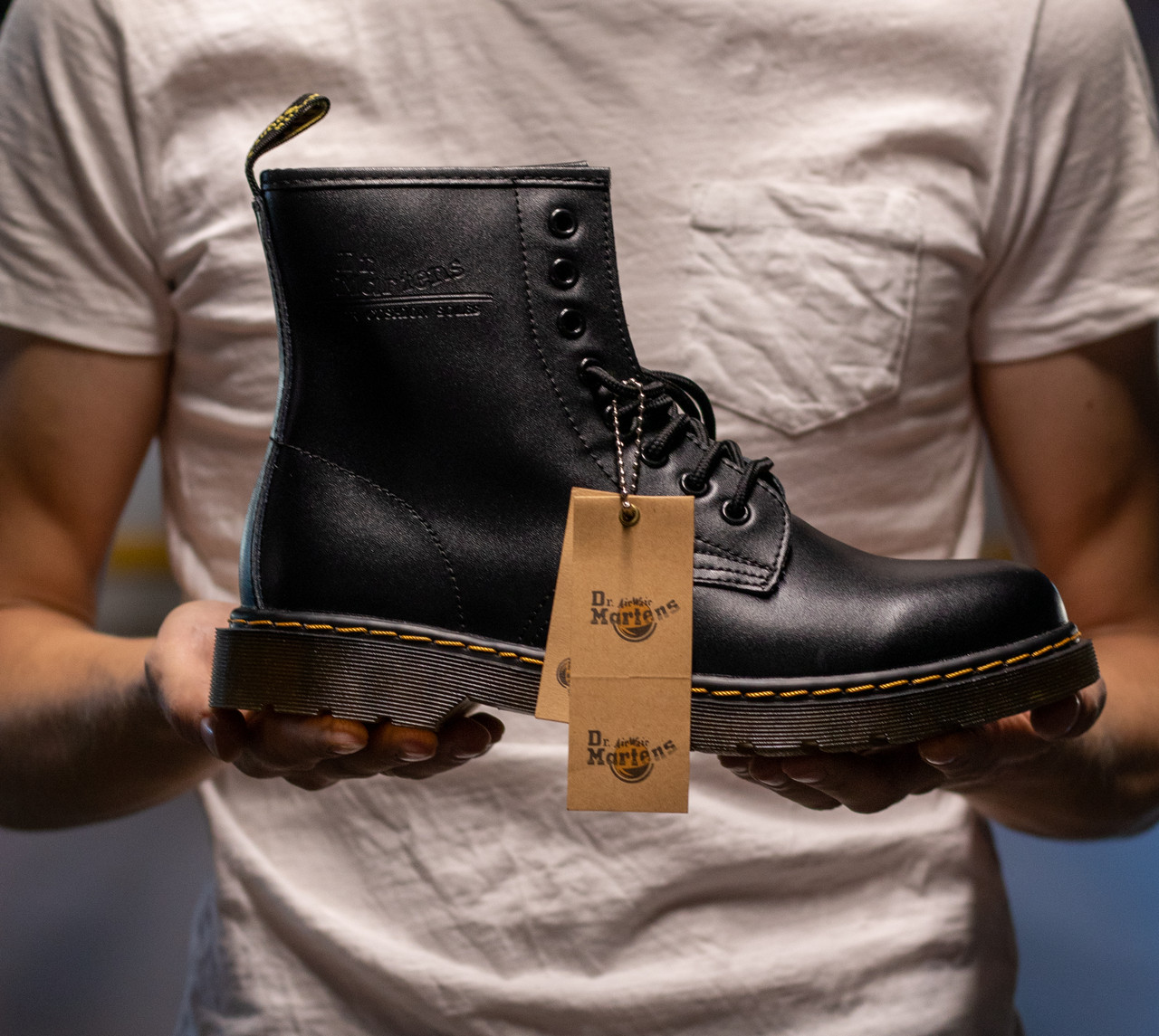 Черевики чоловічі Dr. Martens 1460 Black Доктор Мартінс 1460 Чорні