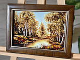 Картина пейзаж з бурштину Берізки біля води, Картина пейзаж з бурштина Берізки біля води, фото 3