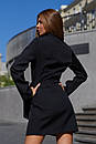 Жіноче коротке чорне плаття на запах з англійським коміром Герміона 42 44 46 48 розміри, фото 2