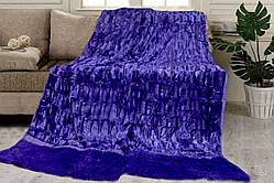 Хутряне двостороннє покривало "НОРКА"/Покривало на велике ліжко 220х240