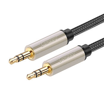 Кабель AUX 3.5 3.5 мм UGREEN 3м Hi-Fi Audio Cable Braid jack - jack аукс аудіо шнур (чорний) AV125