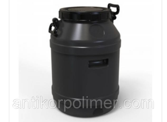 Бідон чорний пластиковий 55л (технічний)