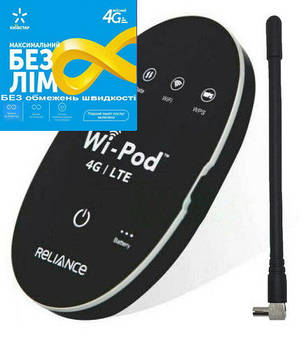 4G WiFi роутер ZTE WD670 + антена 3 dBi + Київстар Безліміт 300 грн/міс