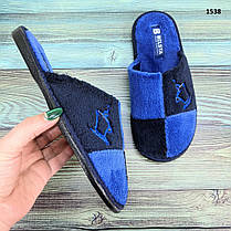 Тапочки для хлопчика підліткові Белста сині махрові, фото 5