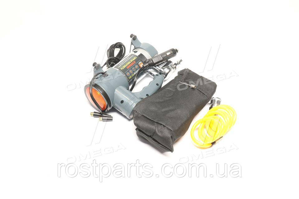 Компрессор, 12V, 7Атм, 30л/хв, ліхтар, прикурювач, кабель 3м, фото 1