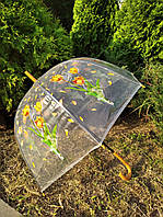 Зонт подростковый - трость от дождя прозрачный