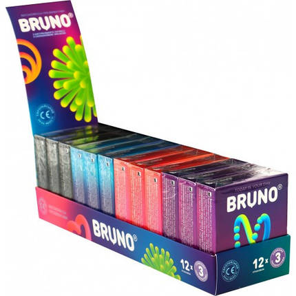 Презервативи Bruno 3 шт в упаковці (4 види), фото 1