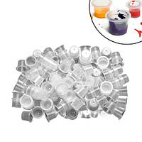 Ковпачки капси для тату чорнил пігментів S 9мм, 100шт, пластикові