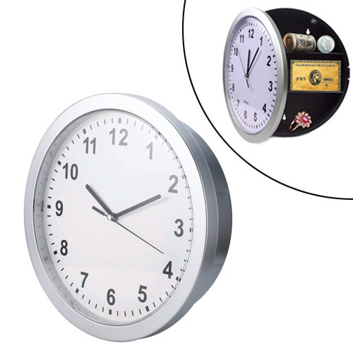 Настінний годинник сейф 25х7см, сховок з поличкою, Safe Clock, фото 1