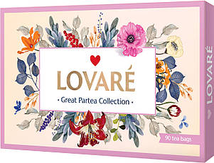 Колекція чаю LOVARE Great Party асорті 18 видів чаю по 5 конвертів, фото 2