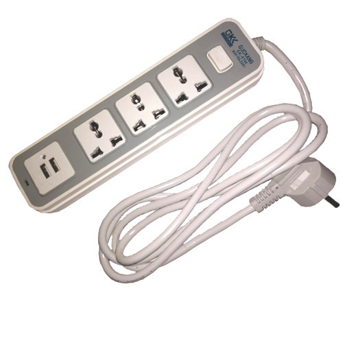 Мережевий фільтр-подовжувач 1.8м, 3 розетки + 2 USB 10А 2500Вт, GK-8194, фото 1