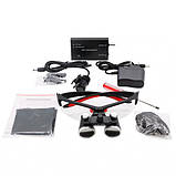 Бінокулярні збільшувальні окуляри лупа 3.5х 420мм з підсвіткою і АКБ 1800мАг, фото 3