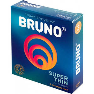 Презервативи Bruno 3 шт в упаковці (4 види)