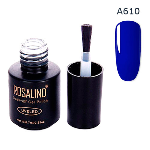 Гель-лак для нігтів манікюру 7мл Rosalind, шелак, А610 неон синій, фото 1