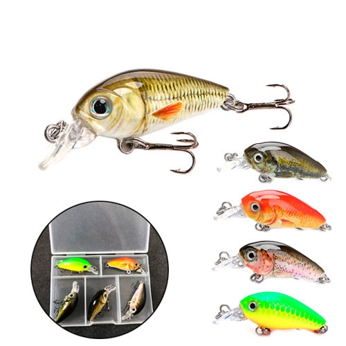 Набір воблерів кренків 5шт, приманка 4.7см 4г в коробці, фото 1