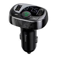 Автомобільний FM-модулятор Bluetooth 4.2 Handsfree 2x USB, Baseus S-09A