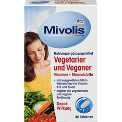 Необхідний комплекс мінералів і вітамінів для вегетаріанців Mivolis Vegetarier und Veganer Vitamine+