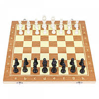 Настільна гра 3в1 шахи, шашки, нарди, 39х39см, дерево