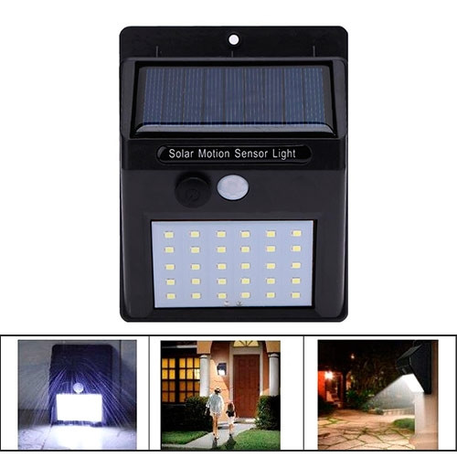 Вуличний LED ліхтар світильник на сонячній батареї, 30 SMD, настінний